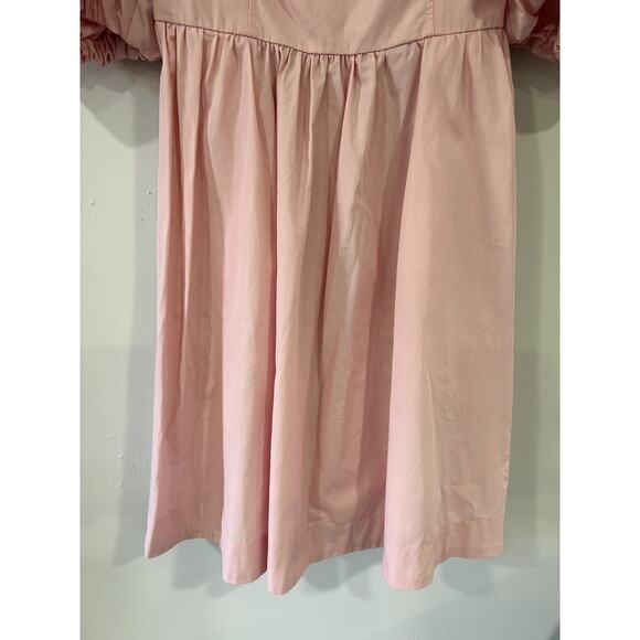 Maeve Anthropologie NWT Puff Sleeve Square Neck Mini Dress Coquette Pink Medium - Picture 4 of 8
